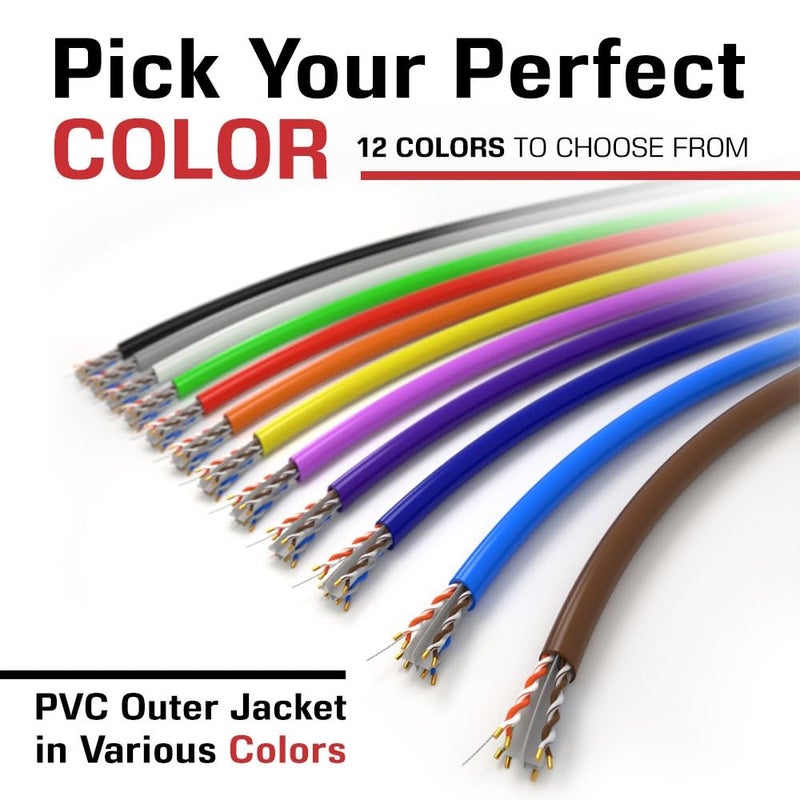 Dripstone CAT6 Ethernet Cable 1000ft Bulk Network LAN Wire 23AWG Solid UTP 550MHz High-Speed Internet Cable Gaming, Streaming, Office, Home Use, Pull Box, Cat6 Bulk, Stable Connectivity - Pink - Image 5
